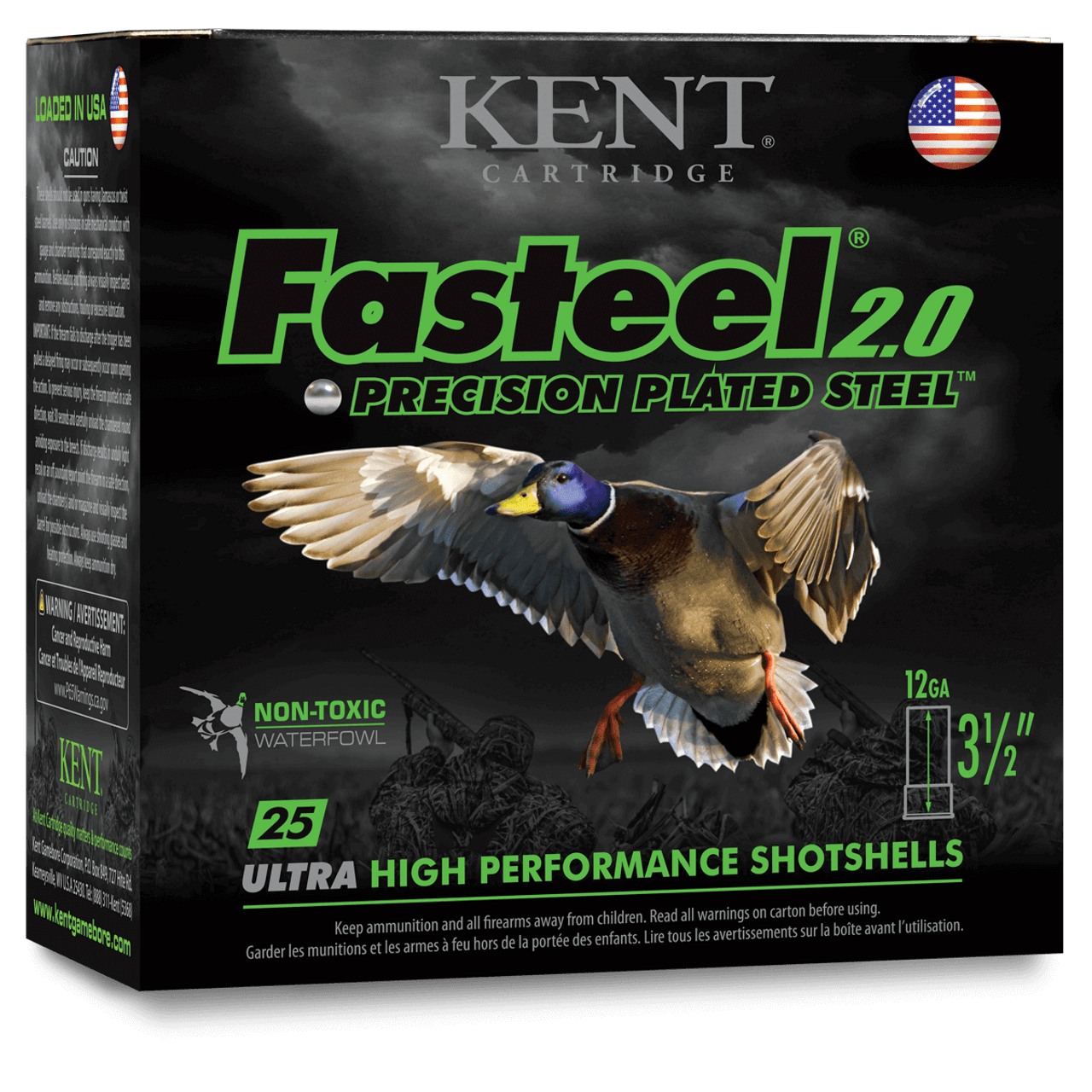 Kent Fasteel 2.0 12 Ga, 3.5", 1 3/8 Oz, #4, 25 Rds