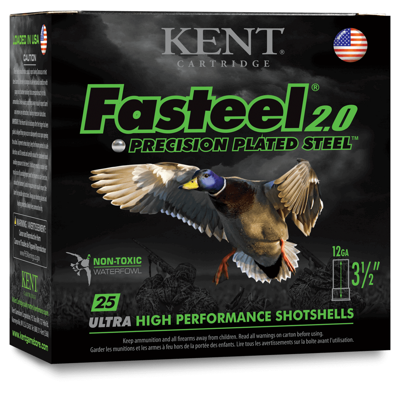 Kent Fasteel 2.0 12 Ga, 2 3/4", 1 1/16 Oz, #BB, 25 Rds