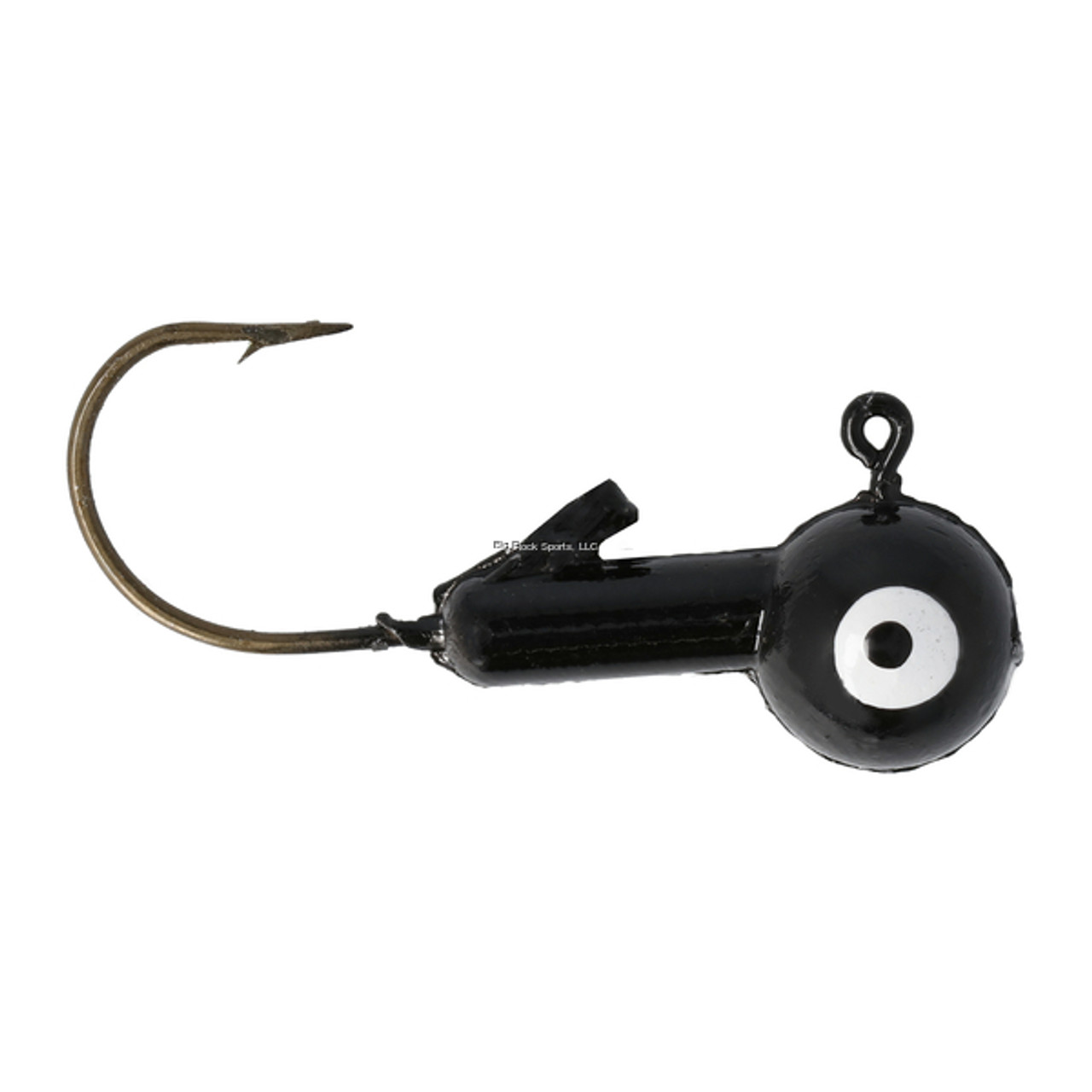 Eagle Claw Ball Head Jig, Black, 1/4 Oz, 2/0 Size Hook, 10 Pk