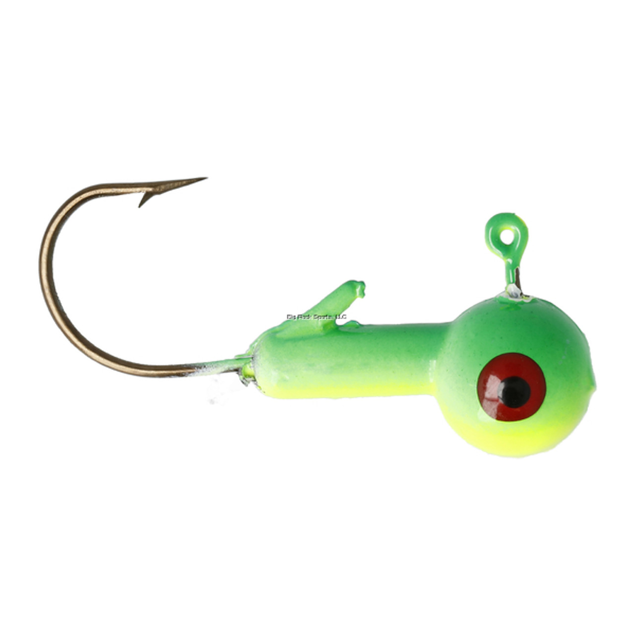 Eagle Claw Ball Head Jig, Chartreuse/ Lime, 1/4 Oz, 2/0 Size Hook, 10 Pk