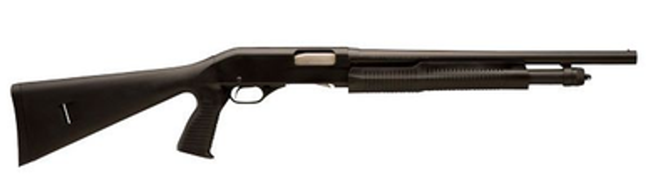 Stevens 320 Security 12 Ga, 3", 18.5" Barrel with Ghost Ring Sight, Pistol Grip, Black