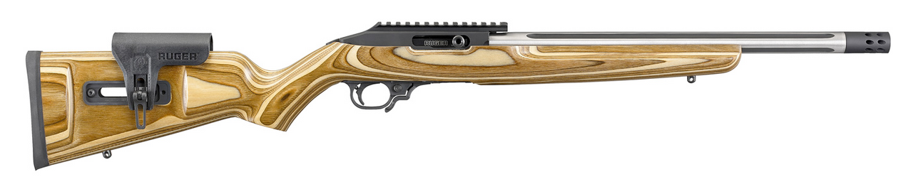 Ruger 10/22 Competition 22 LR, 16" Stainless Steel Barrel, Natural Brown Laminate