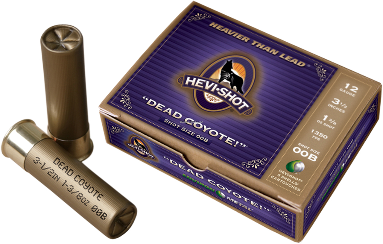 Hevi-Shot 12 Ga Dead Coyote 3" Shotgun 00B, 12 Pellets, 1 3/8oz, 1350 FPS, 5 Rnds