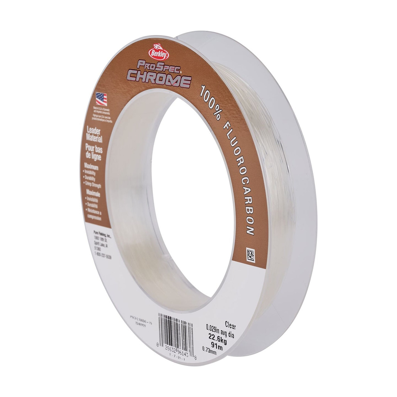 Berkley ProSpec Chrome 100% Fluoro Leader, 80lb test, 25 Yards, Clear
