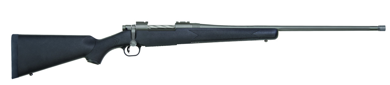 Mossberg Patriot Bolt Aciton Rifle, 300 Win Mag, 24" Threaded Bbl, Synthetic Stock, Cerakote Stainless Steel, 3+1 Rnd, Black