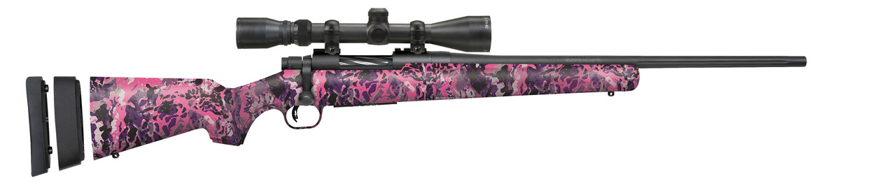 Mossberg Patriot Super Bantam Bolt Rifle, 308 Win, 20" Bbl, Matte Blue, Muddy Girl Wild Synth. Stock, 3-9x40 Scope, 5+1 Rnd