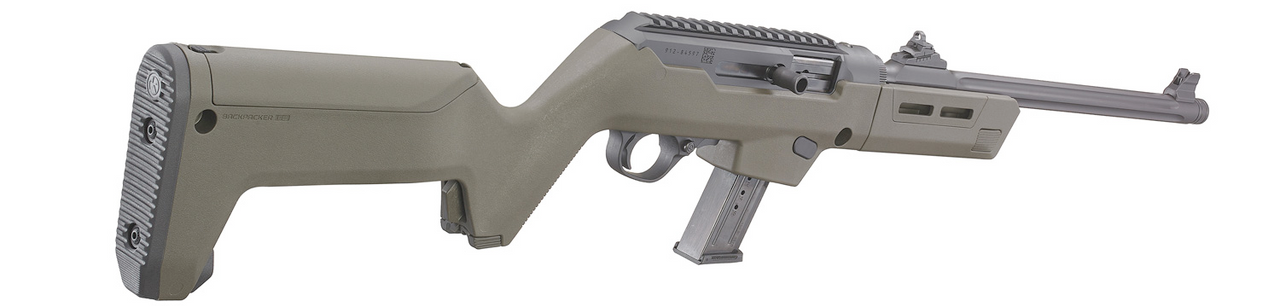 Ruger PC Carbine 9mm, 18.62" Barrel, OD Green Magpul PC Backpacker Stock