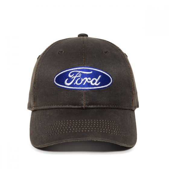 Ford Logo Structured Pre-Curved 6PNL Cap, Dark Brown
