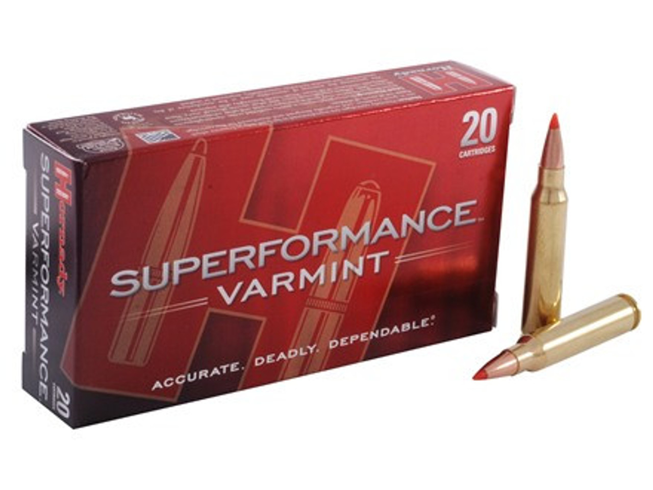 Hornady Superformance Varmint Rifle Ammo 223 REM, V-MAX, 53 Grains, 3465 fps, 20 Rnds