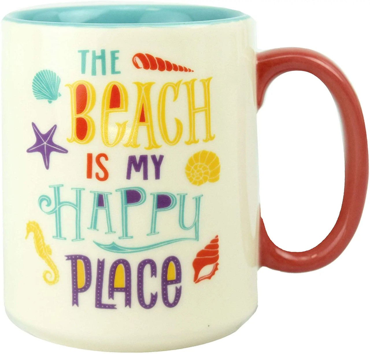 Ceramic 16 Oz Mug, Beach Happy