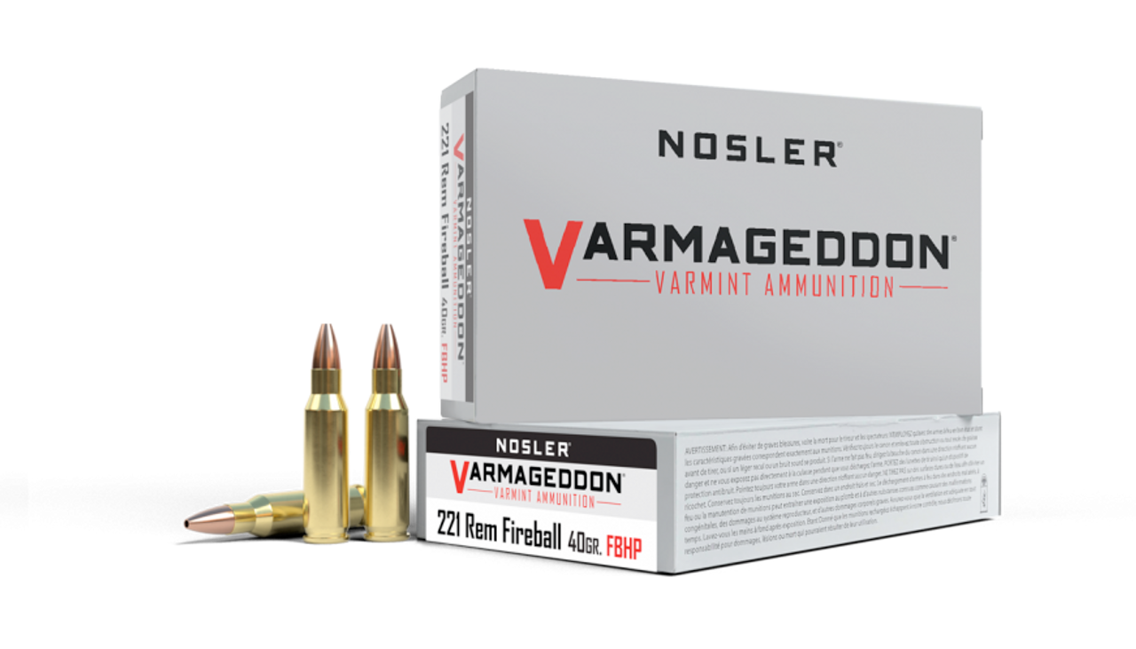 Nosler Varmageddon Rifle Ammo 221 Rem Fireball, 40Gr FBHP, 20 Rnds