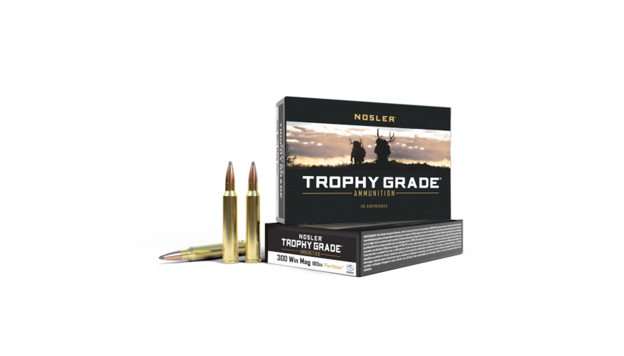 Nosler Trophy Grade Ammo-300 Win Mag, 180g PT SP, 20 Rnd Boxes