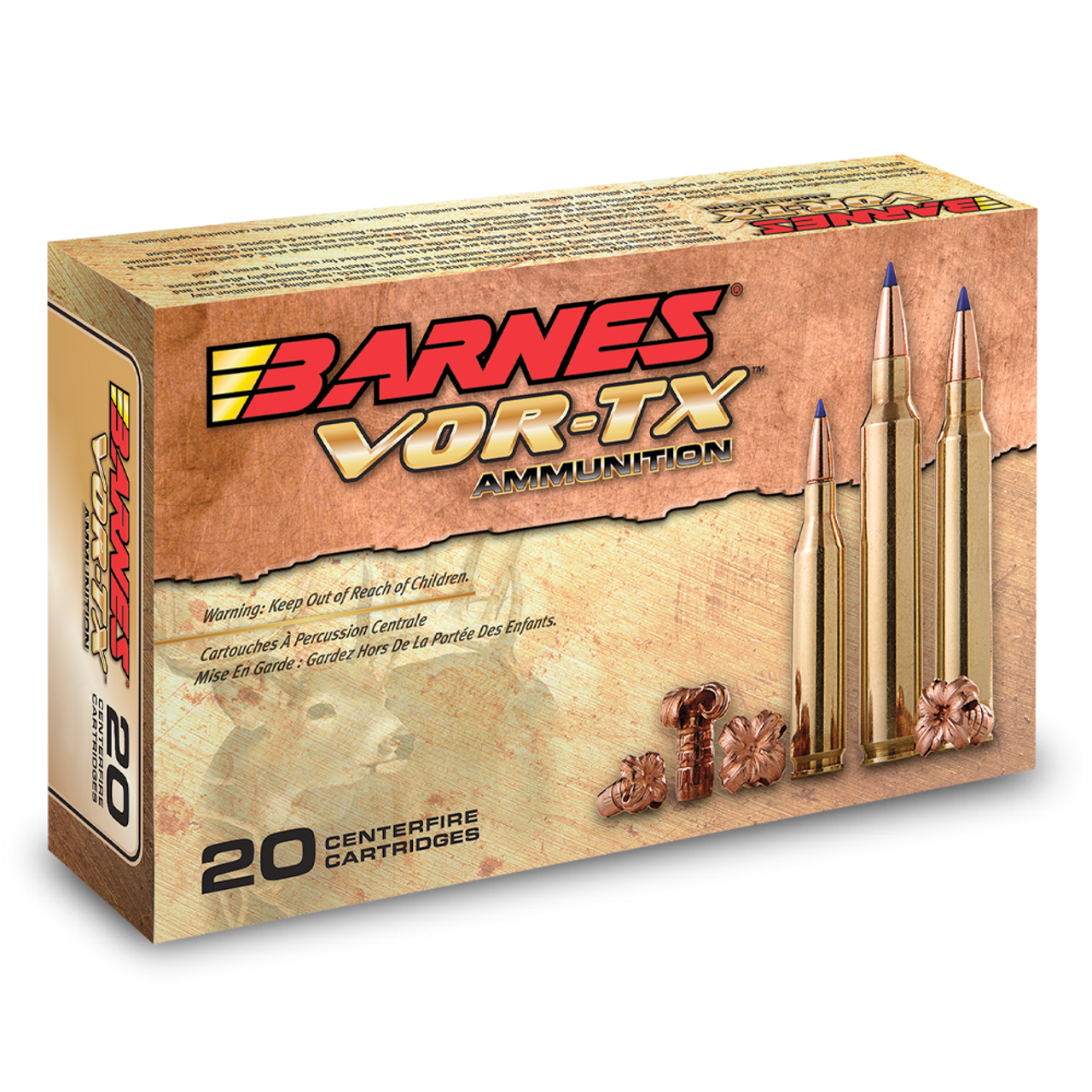 Barnes VOR-TX Rifle Ammo 7MM REM, TTSX BT, 150 Grains, 3000 fps, 20, Boxed