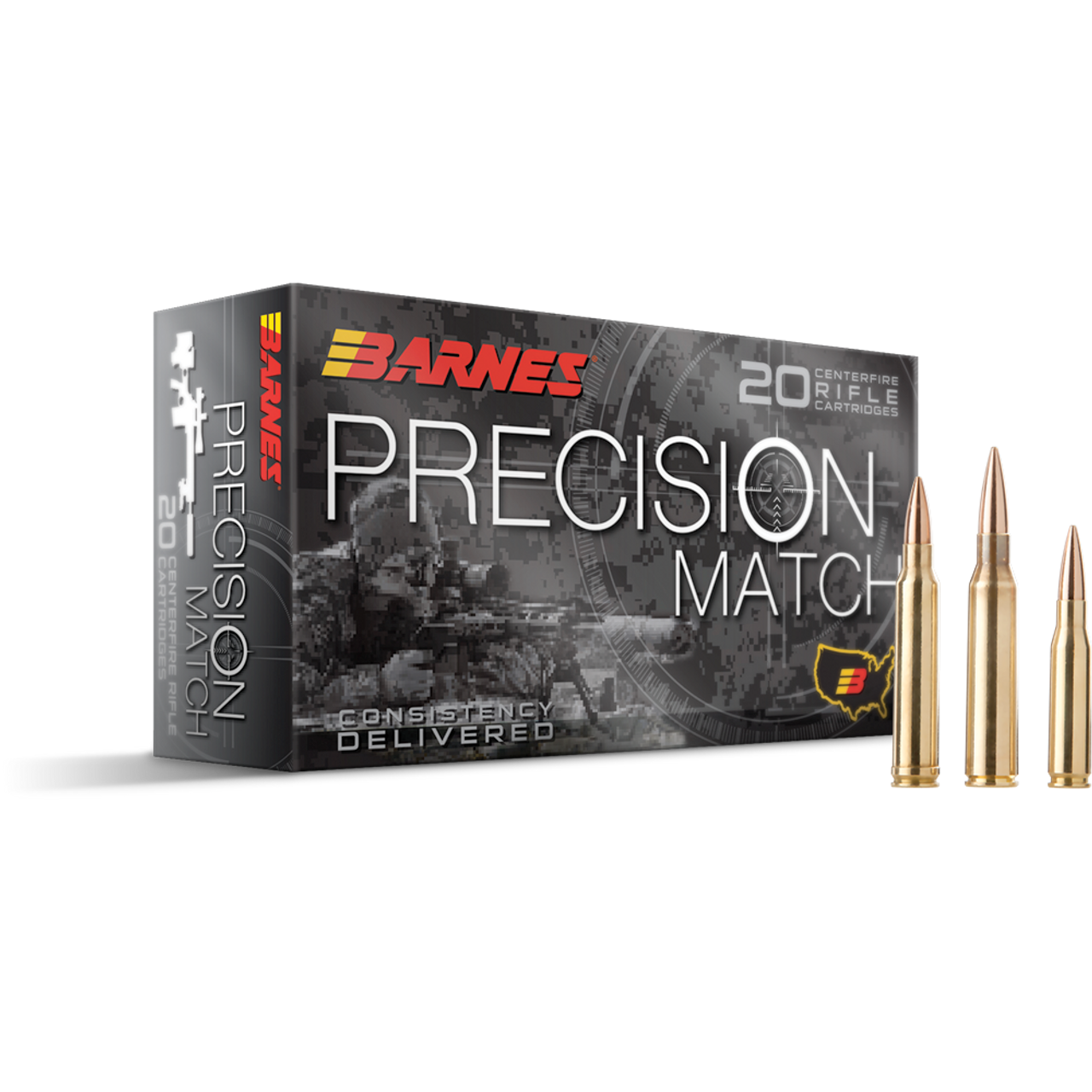 Barnes Precision Match Rifle Ammo 6.5 PRC, Match Burner OTM BT, 145 Gr, 20 Rnd