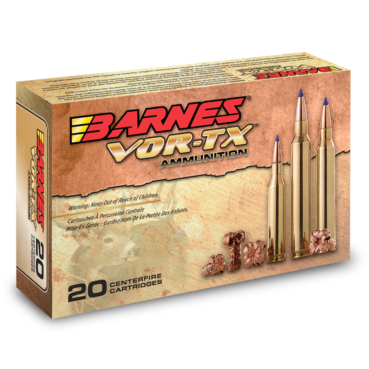 Barnes VOR-TX Rifle Ammo 7MM REM, TTSX BT, 140 Grains, 3100 fps, 20, Boxed
