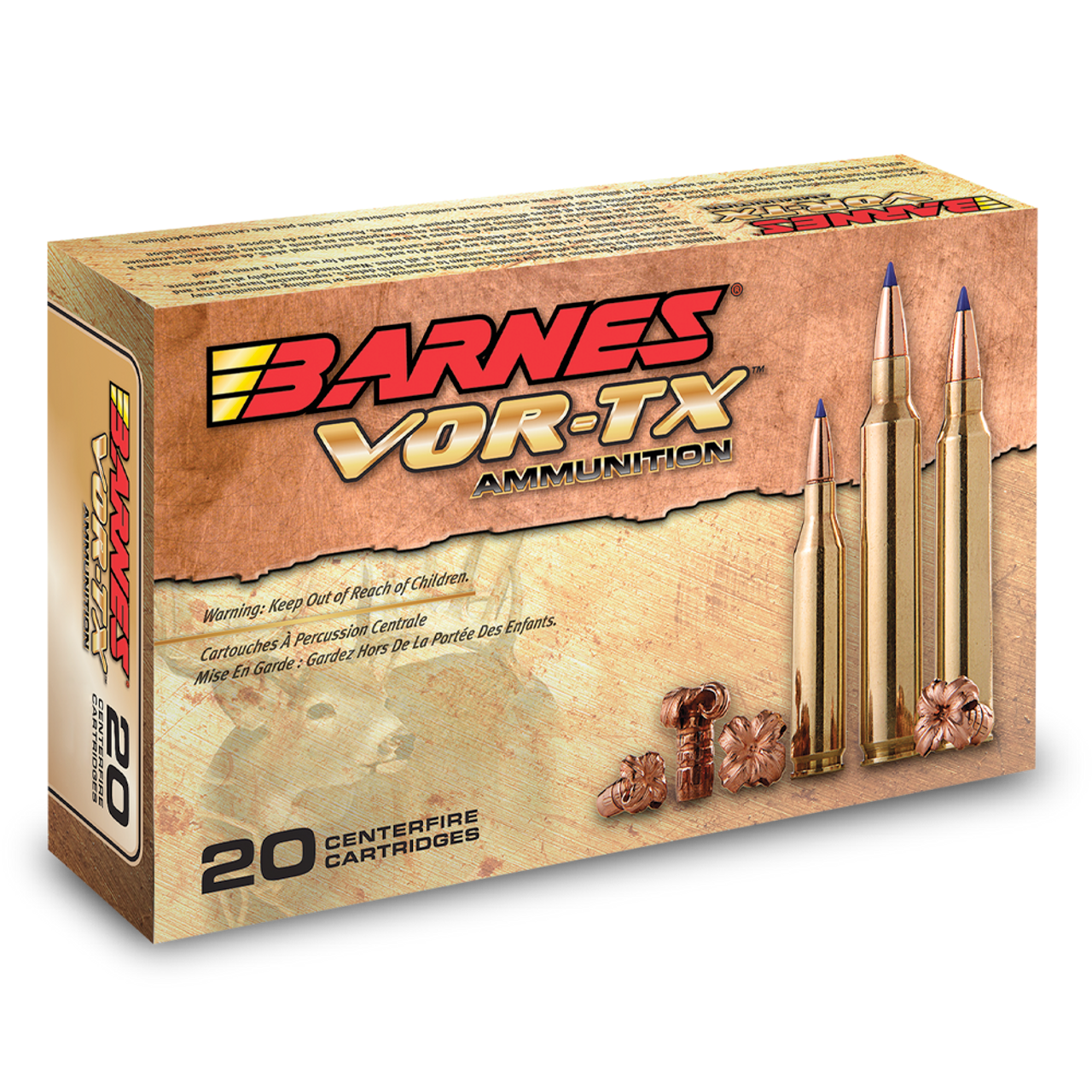 Barnes VOR-TX Rifle Ammo 30-06 SPR, TTSX BT, 180 Grains, 2770 fps, 20, Boxed