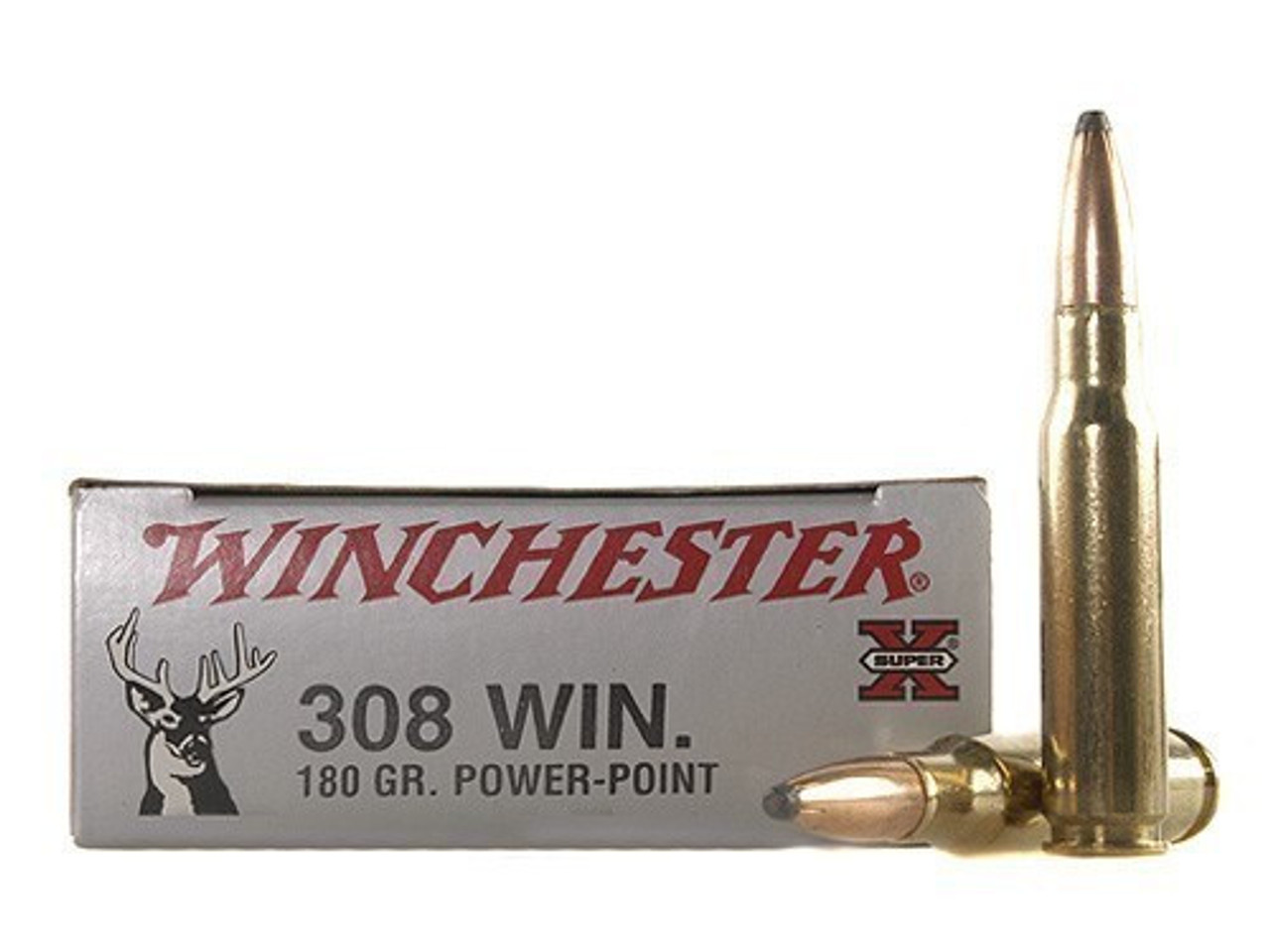 Winchester Super-X Rifle Ammo 308 , Power-Point, 180 Grains, 2620 fps, 20 Rnds