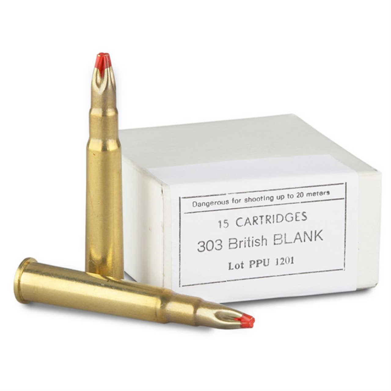 PPU Rifle Ammo 303, British Blank, Extended Case 15 Rnds