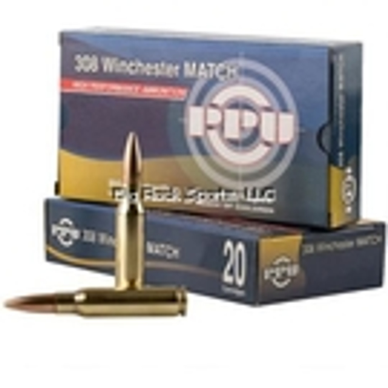 PPU Match Rifle Ammo 308 Win, HPBT, 168 Gr, 20 Rnd