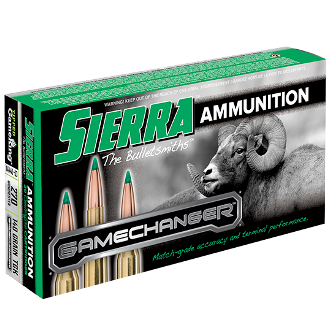 Sierra 270 Winchester 140 gr. TGK Game Changer Ammunition, 20 Rnds
