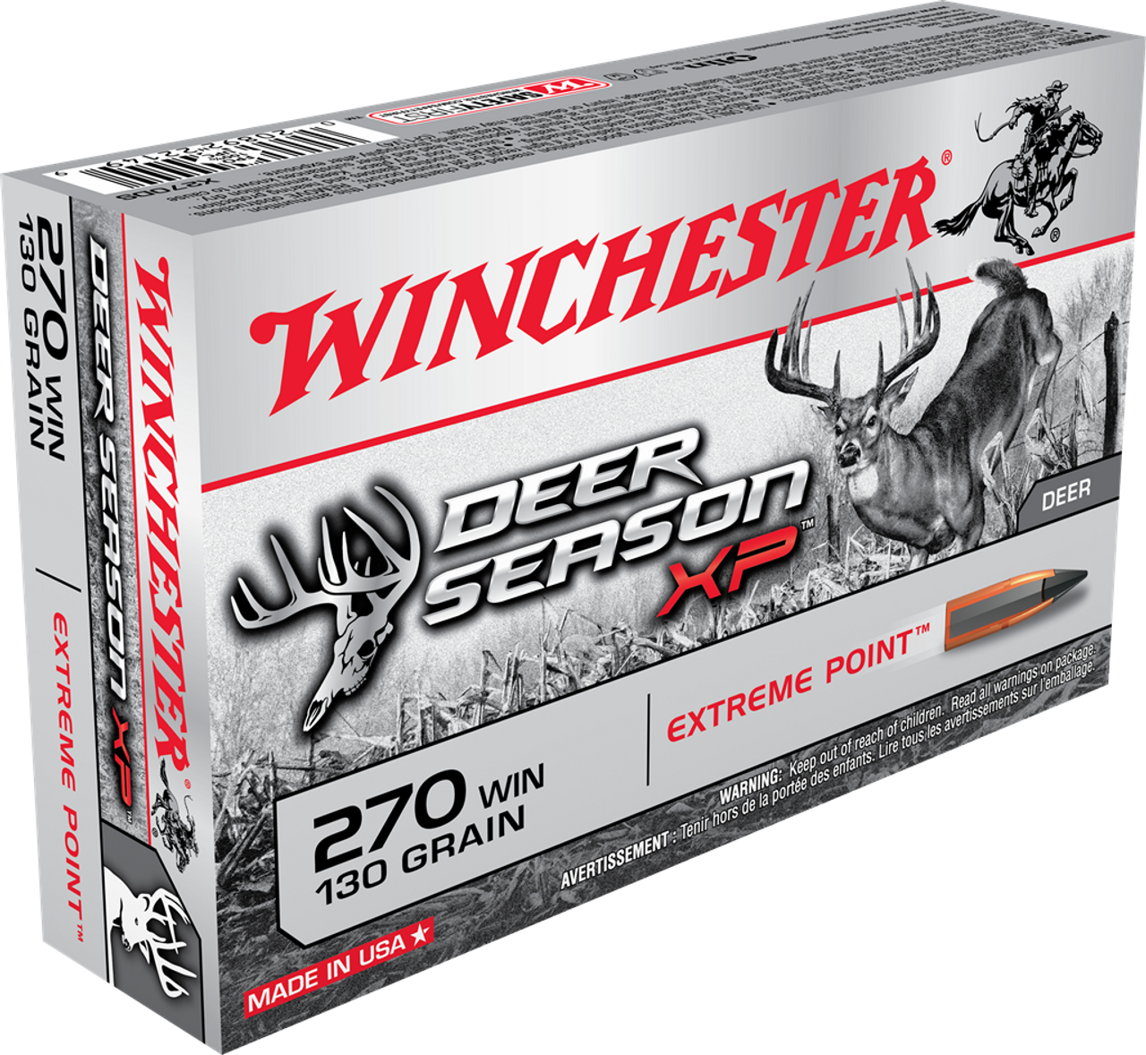 Winchester Deer Season XP 270 Win, 130 Gr Poly Tip, 20 Rounds