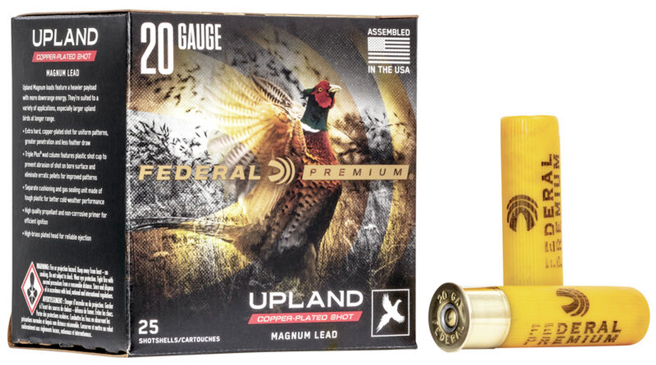 Federal Wing-Shok Magnum Shotshell 20 GA, 3 in, No. 6, 1-1/4oz, 3.44 Dr, 1300 fps, 25 Rnds