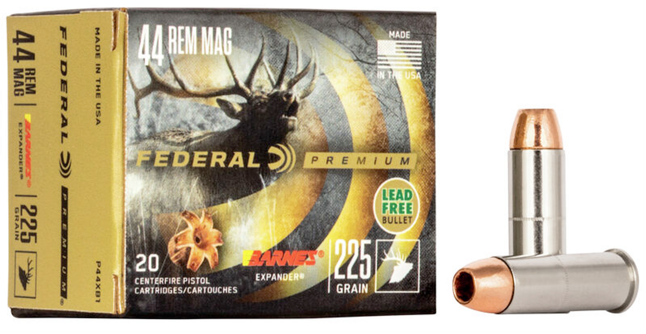 Federal Premium Vital-Shok Pistol Ammo 44 Rem Mag 225Gr Barnes Expander