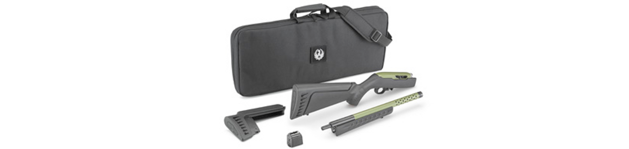 Ruger 10/22 Takedown Lite Semi-Auto Rifle 22 LR, 16.12" Bbl, 10 Rnd, Black Syn Stock, Green Alloy Barrel