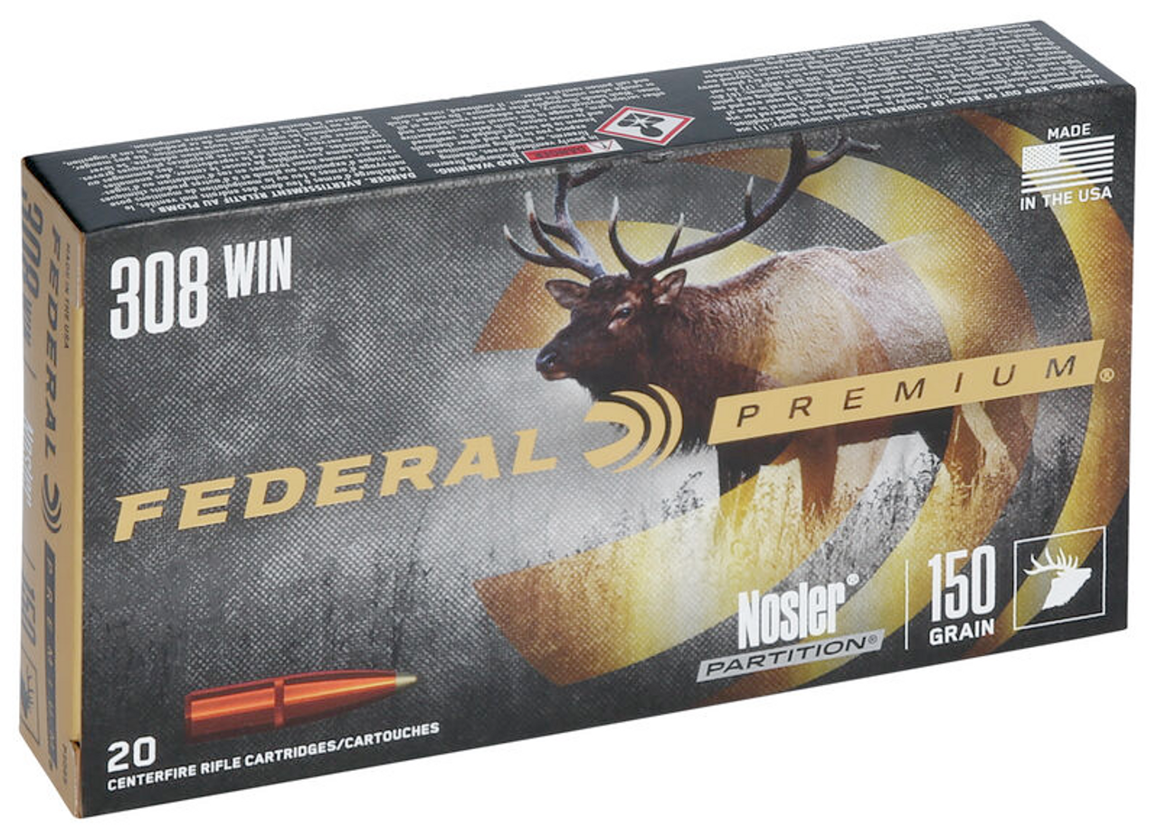 Federal Premium Vital-Shok Rifle Ammo 308 WIN, NP, 150 Grains, 2840 fps, 20 Rnds