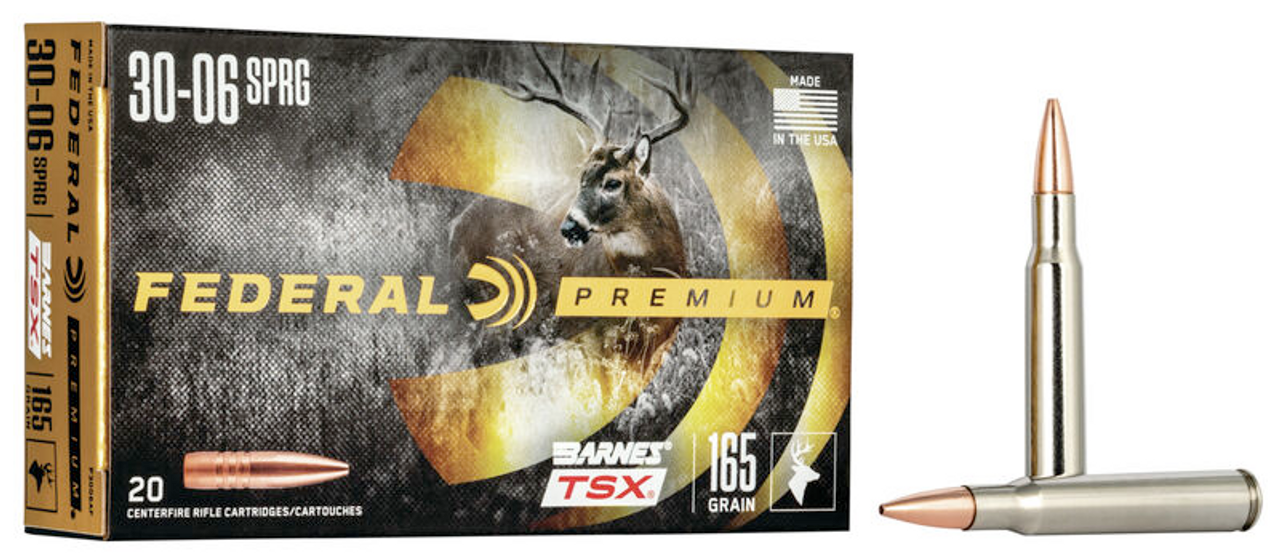 Federal Premium Barnes TSX Rifle Ammo, 30-06, 165 Grain, 20 Rounds