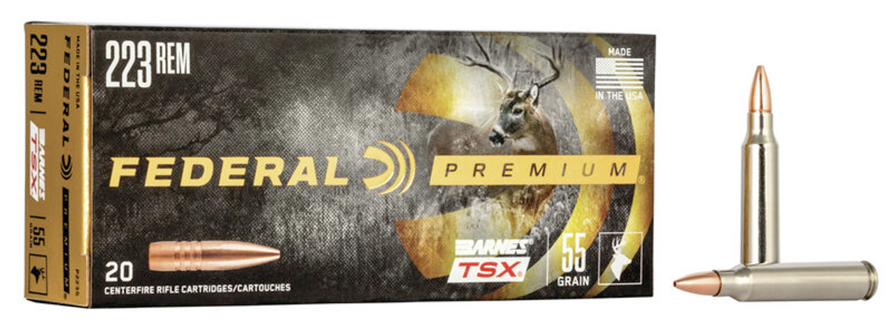 Federal Premium Barnes TSX Rifle Ammo, .223, 55 Grain, 20 Rounds