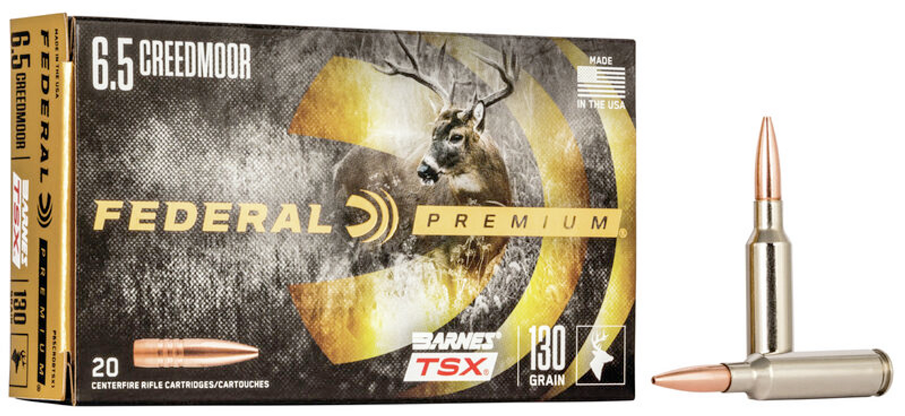 Federal Premium Barnes TSX Rifle Ammo, 6.5 CRD, 130 Grain, 20 Rounds