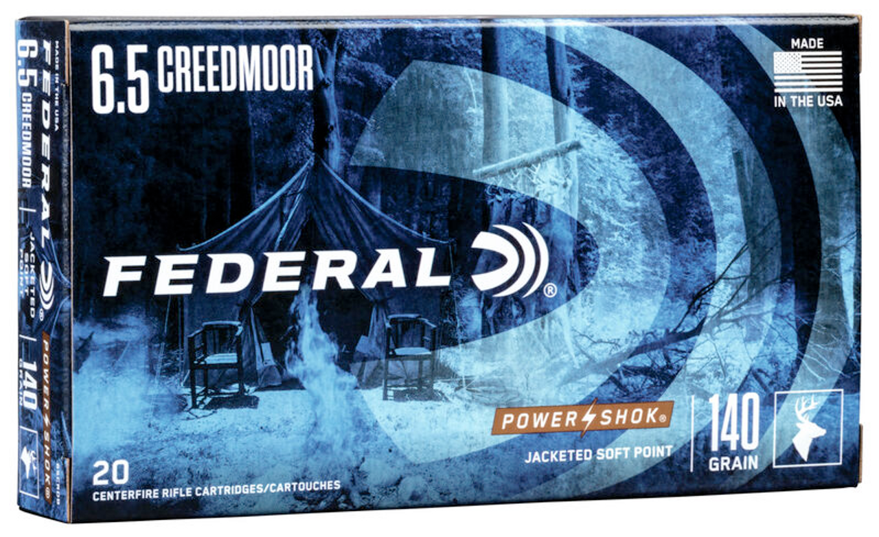 Federal Power-Shok Rifle Ammo 6.5 CREED, SP, 140 Grains, 2750fps, 20 Rnds