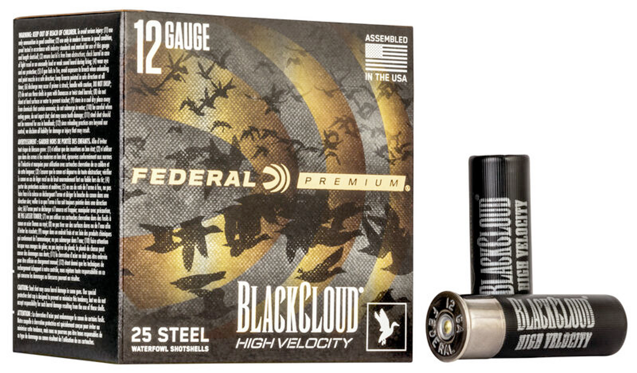 Federal Black Cloud Waterfowl Shotshell 12 GA 3" 1-1/8oz 2 "High Velocity", 25 Rnd per Box