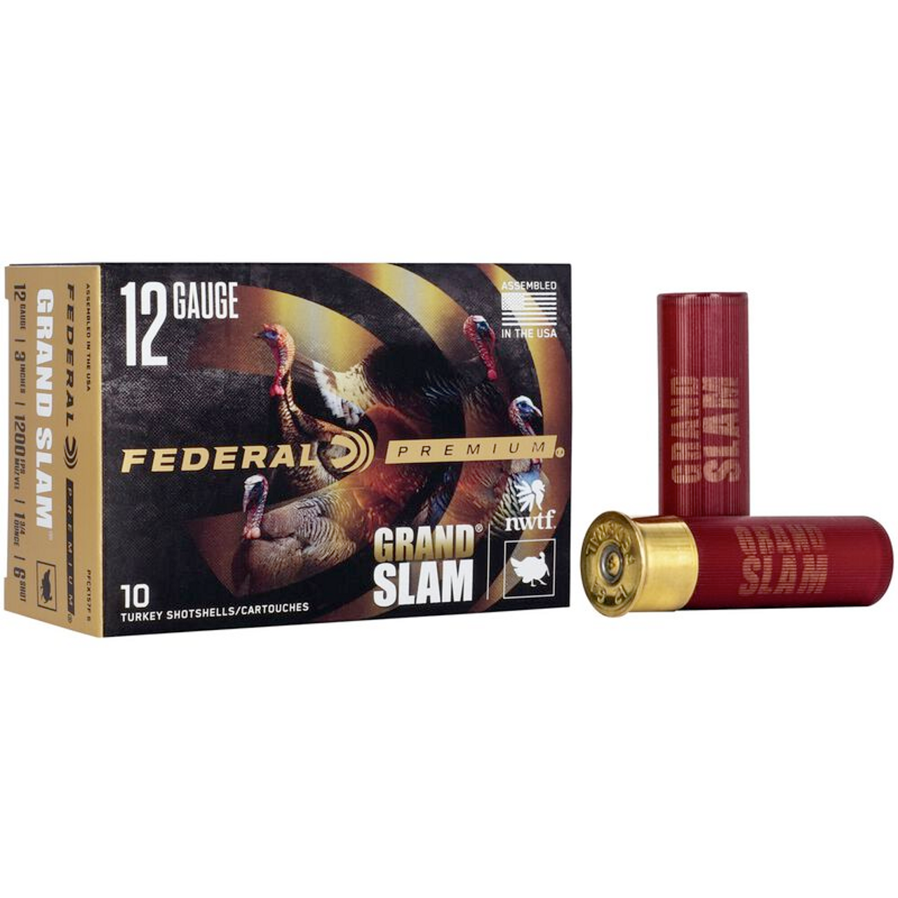 Federal Grandslam Turkey Shotshell w/ Flight Control Flex Wad 12 GA 3" 4DE 1-3/4"oz 6, 10 Rnd per Box