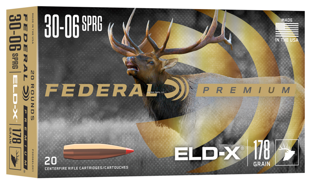 Federal Rifle Ammo 30-06 SPRGfld 178 GR ELD-X, 20 Rnds