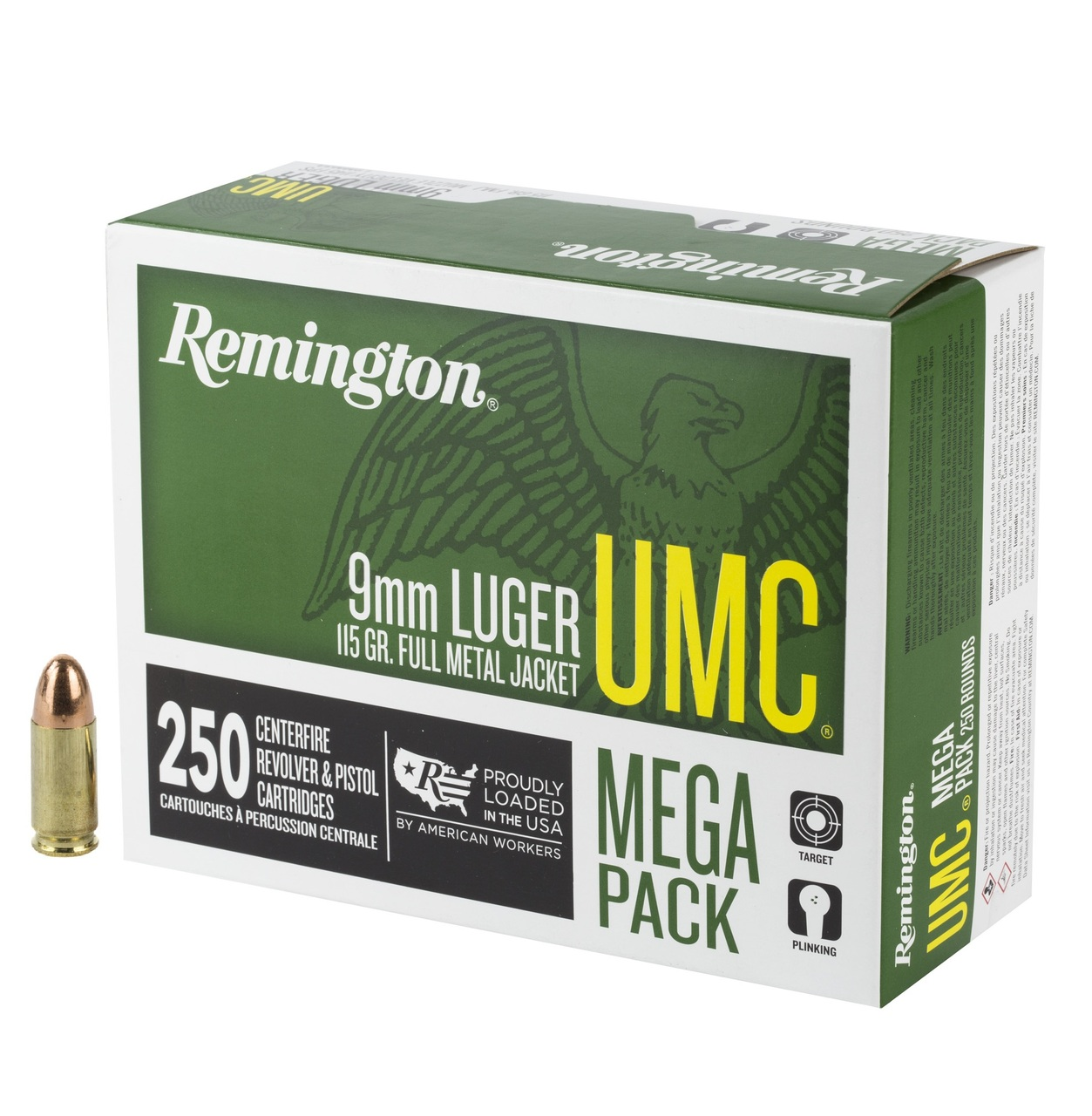 Remington UMC Mega Pack 9mm Luger 115 Gr FMJ, 250 Rounds