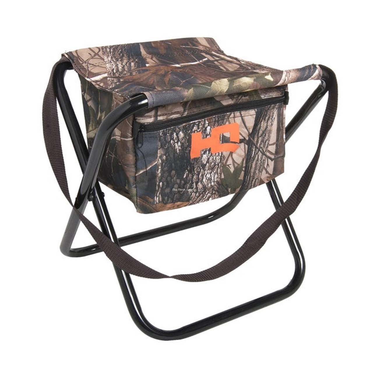 HQ Outfitters Folding Camo Stool with Storage Pocket