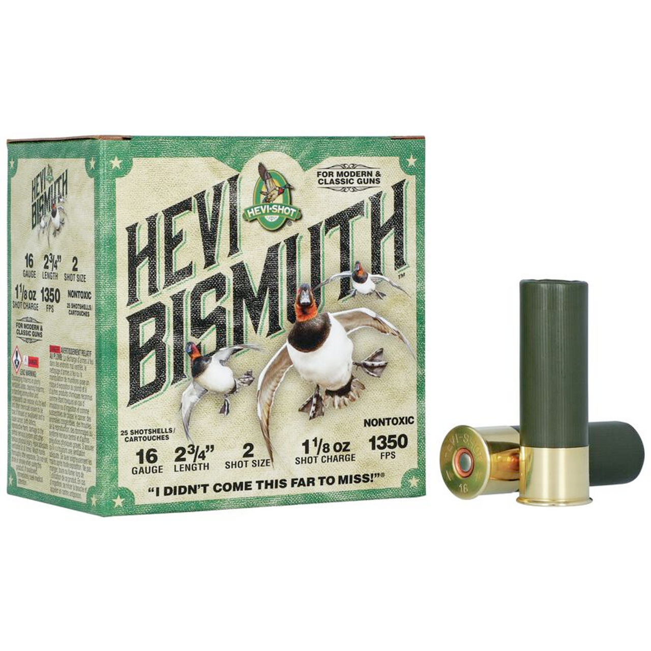 HEVI-Shot Shotshell Hevi Bismuth 16 GA 2.75 " 4 Shot 1.125 OZ, 25 Rnds