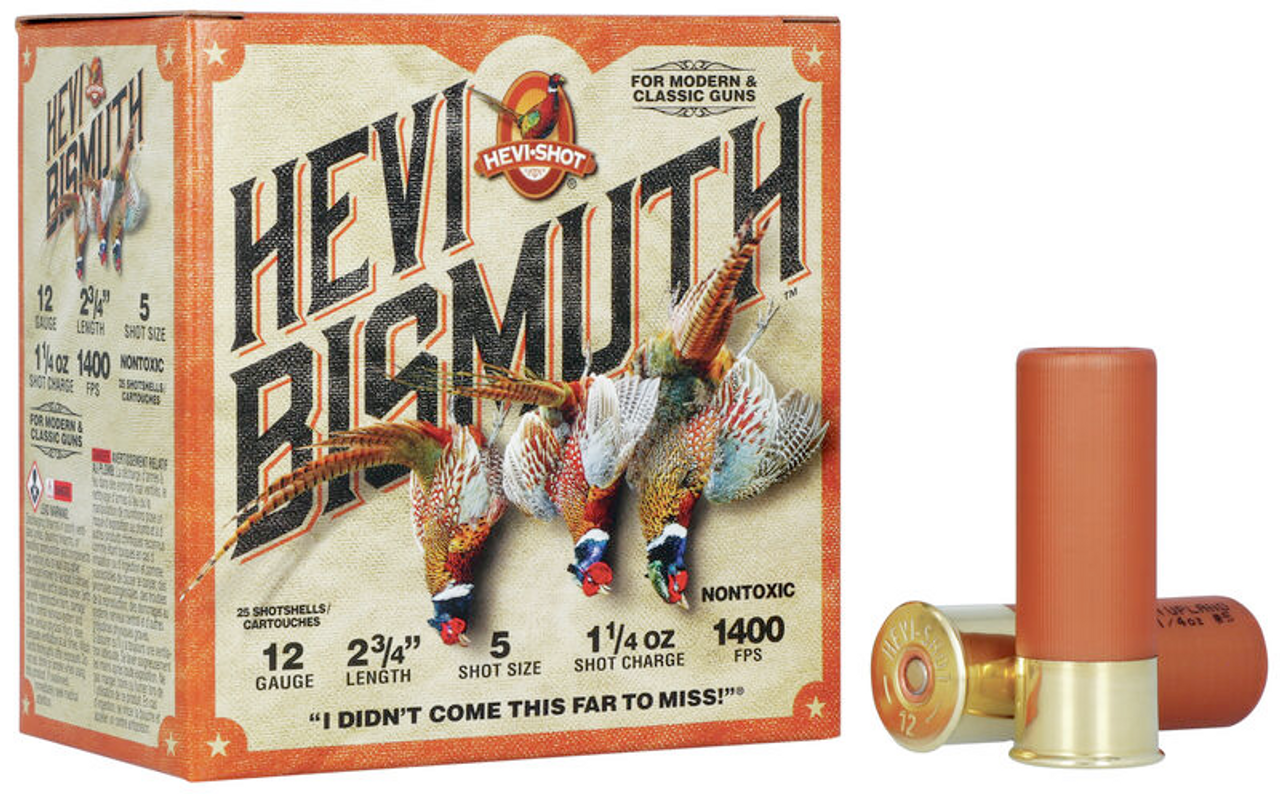 HEVI-Shot Shotshell Hevi Bismuth Upland 16 GA 2.75" 1.125 OZ 5 Shot, 25 Rnds