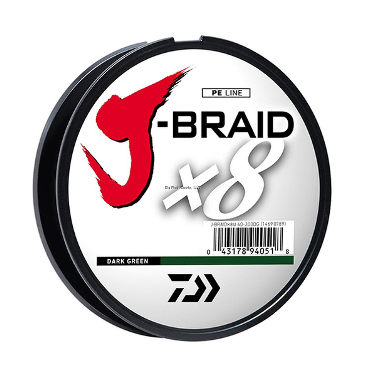 Daiwa J-Braid x8 8 Strand Braided Line 8lb 150M Filler Spool Dark Green