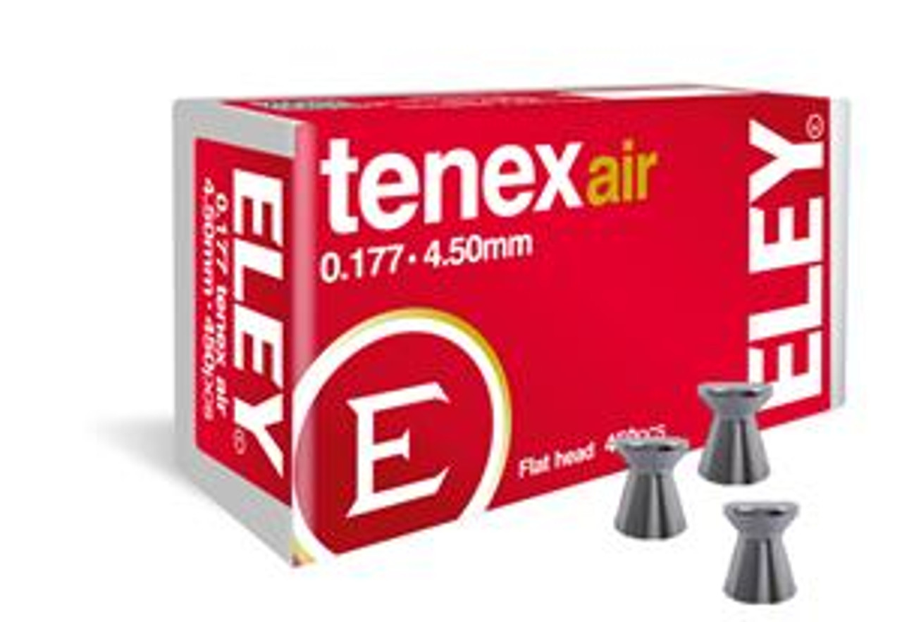 Eley Tenex Air Pellets, .177 Cal, 4.50mm, Flat Nose 450 Pack
