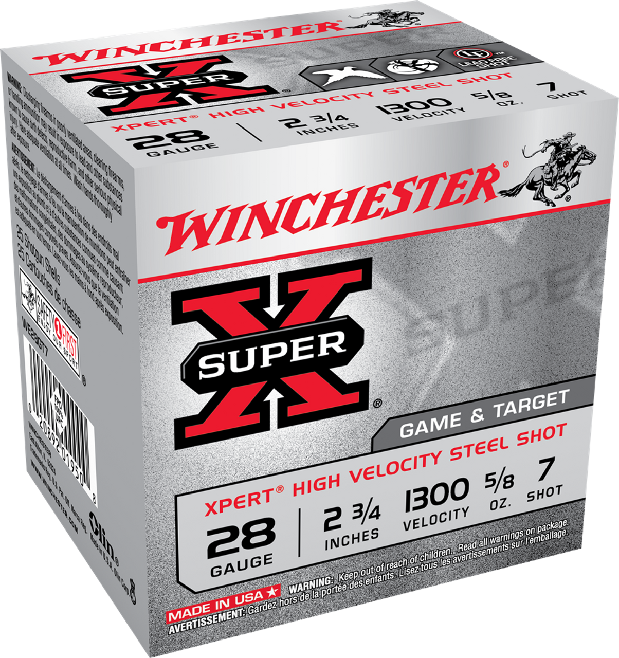 Winchester 28 Ga Super-X 2 3/4", 5/8 oz, #7, 25 Rnds