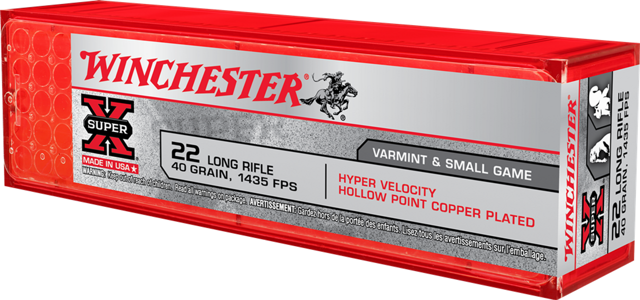 Winchester 22 Long Rifle Super X 40 Gr HPCP, 100 Rnds