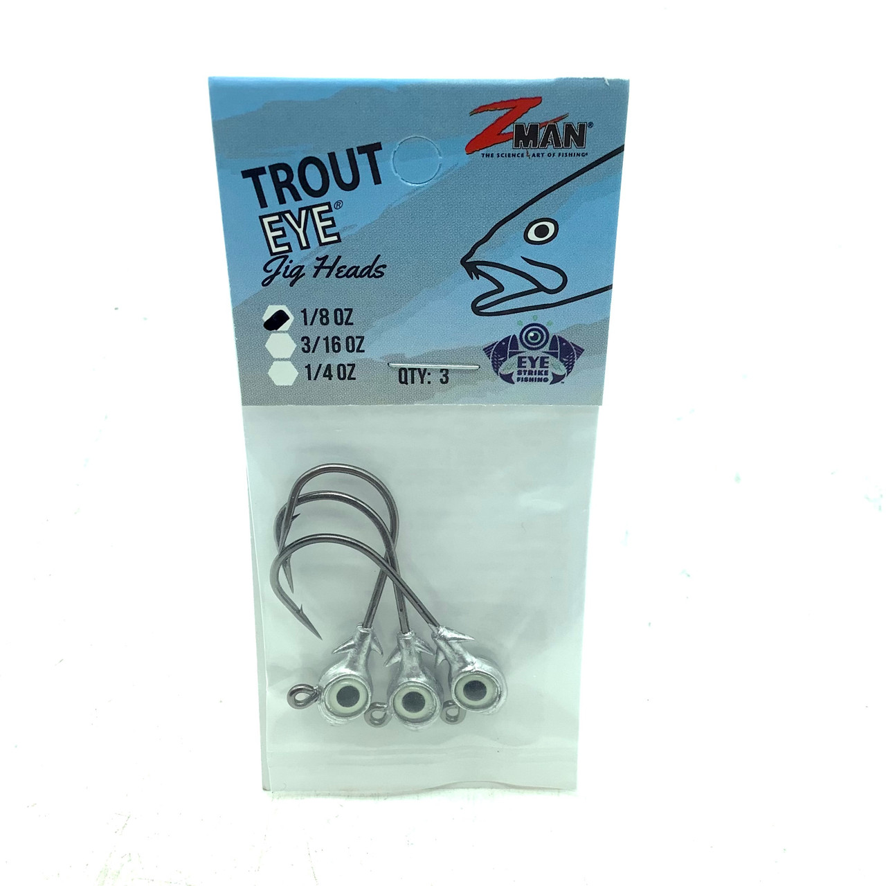 ZMan Trout Eye Jighead 1/8 Oz, 3 Pk