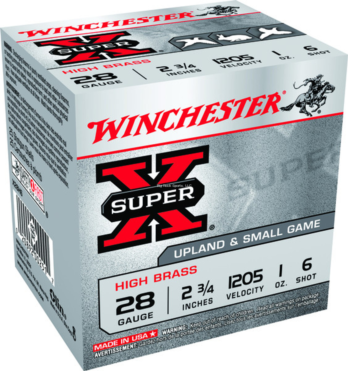 Winchester Super-X Shotshell 28 Ga 2-3/4 in, No. 6, 1oz, Max Dr, 1205 fps, 25 Rnd per Box