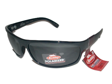 Berkley Polarized Full Rim Fishing Sunglasses, Black Frame w/ Grey Lens