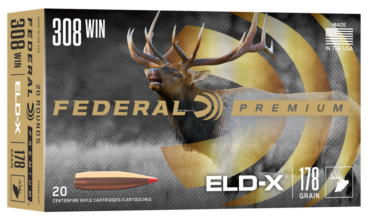Federal Rifle Ammo 308 Win, 178 GR ELD-X, 20 Rnds