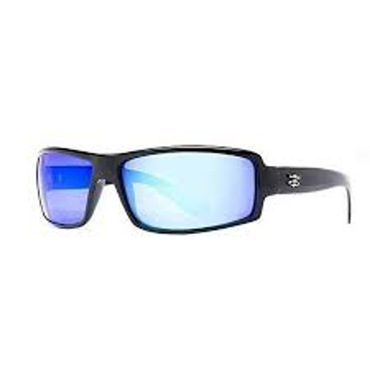 Calcutta New Wave Sunglasses Shiny Black Frame/Blue Mirror Lens 63mm Lens