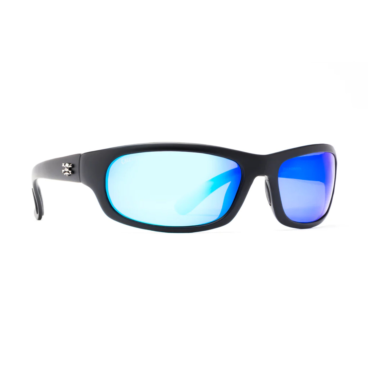 Calcutta Steelhead Sunglasses Matte Black Frame/Blue Mirror Lens 63mm Lens